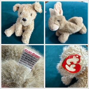 Ty Beanie Baby Taffy Dog Plush Toy Curly Fur New With Tags